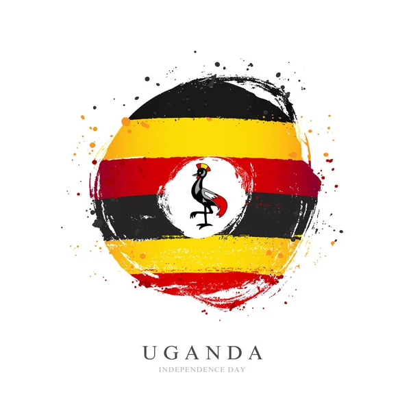 Ugandská vlajka ve tvaru velkého kruhu. — Stockový vektor