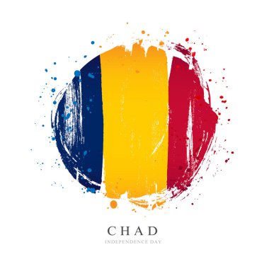 Büyük bir daire şeklinde Çad bayrağı. 