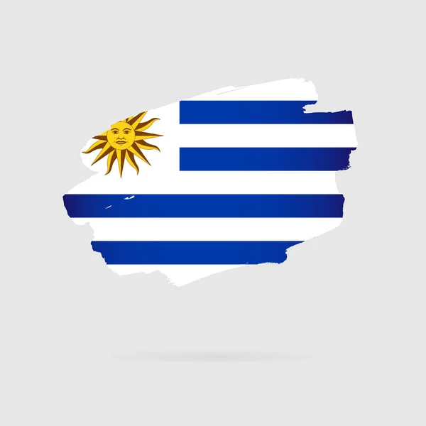 Flag of Uruguay. Vector illustration. Brush strokes — Stock Vector