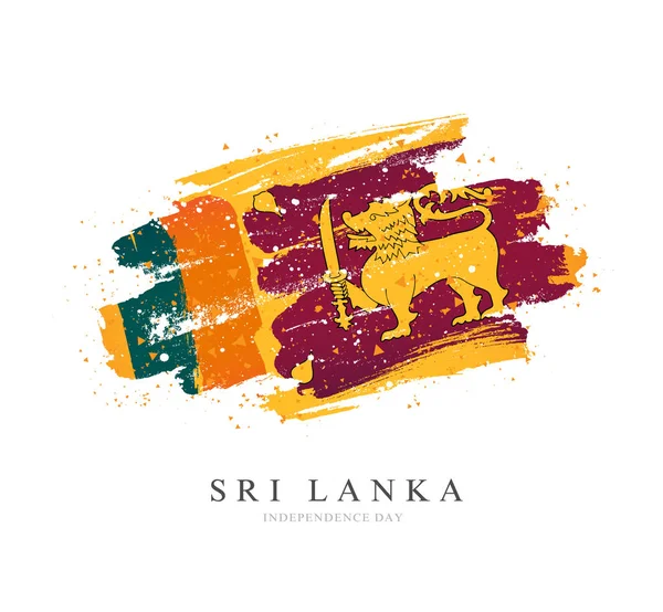 Flag of Sri Lanka. Vector illustration on a white background. — Stock Vector