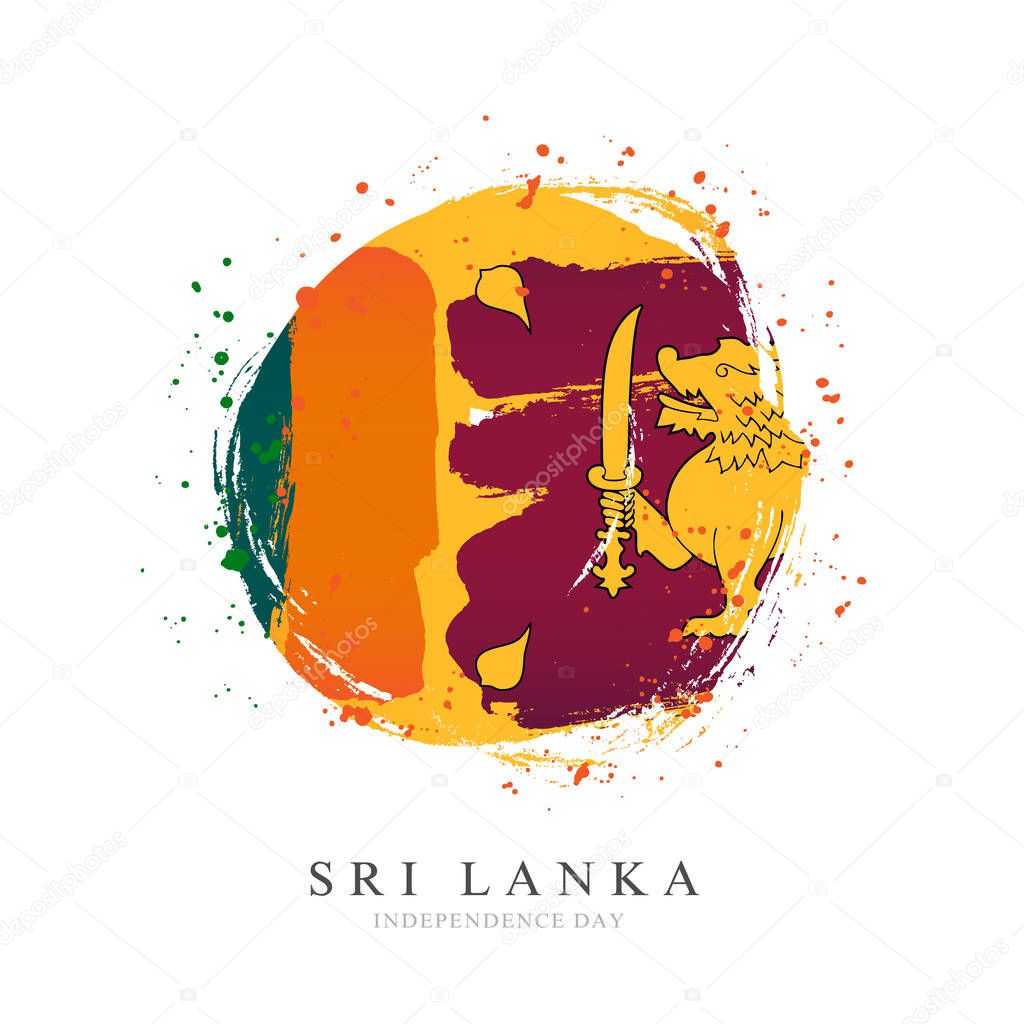 Sri Lanka flag in the shape of a big circle.