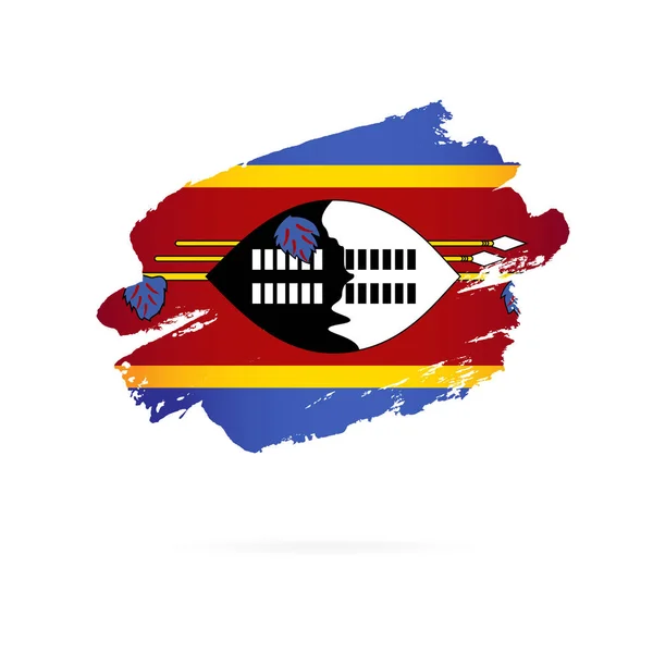 Флаг Эсванити. Векторная иллюстрация. Мазки кисти — стоковый вектор