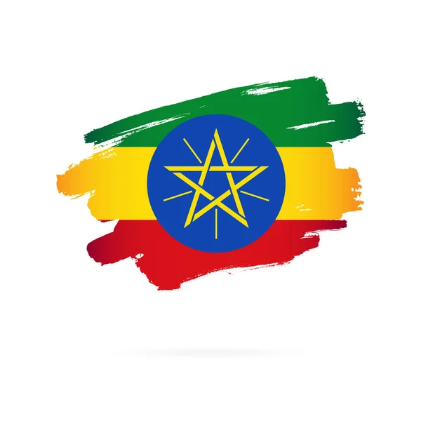Etiopská vlajka. Vektorová ilustrace. Pozadí. — Stockový vektor
