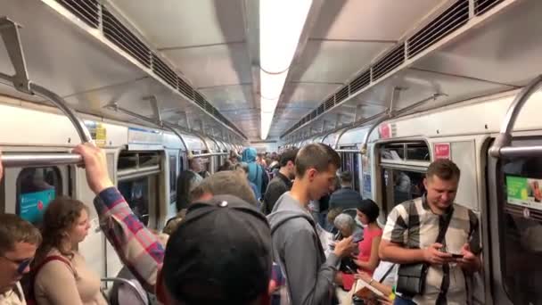 Petersburg Rússia Agosto 2019 Pessoas Andam Metrô — Vídeo de Stock