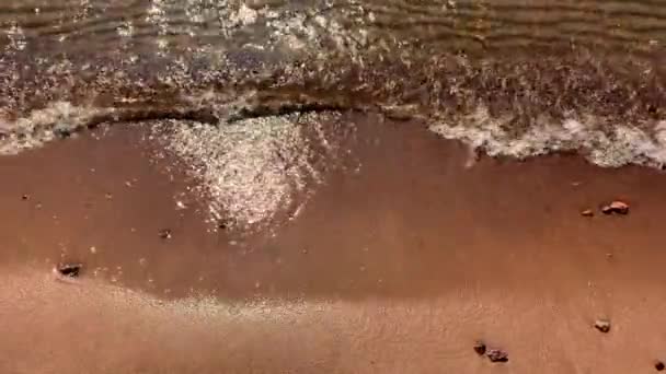 Vidéo Ralenti Des Vagues Qui Courent Sur Plage Été Beau — Video