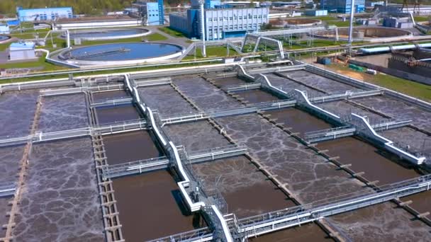 Instalaciones Tratamiento Agua Iloskreb Para Tanques Sedimentación Redondos Cupón Primario — Vídeo de stock