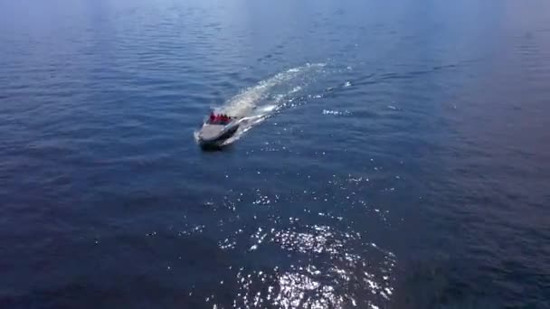 Petersburg Russie Juni 2020 Luchtfoto Van Een Boot Die Zee — Stockvideo