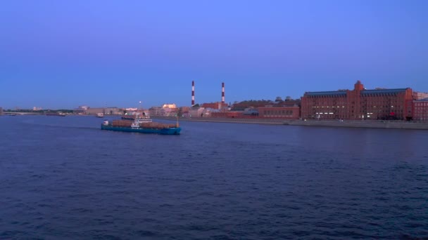 Pont Bolcheokhtinsky Est Beau Pont Levis Qui Traverse Rivière Neva — Video