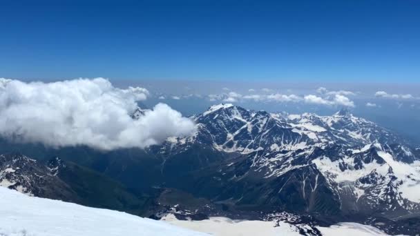 Increíble Vista Desde Cima Del Monte Elbrus Vista Aérea Hermoso — Vídeos de Stock