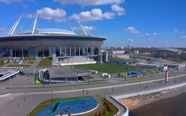 Petersburg Russland Mai 2020 Luftaufnahme Des Gazprom Arena Stadions Bekannt — Stockfoto