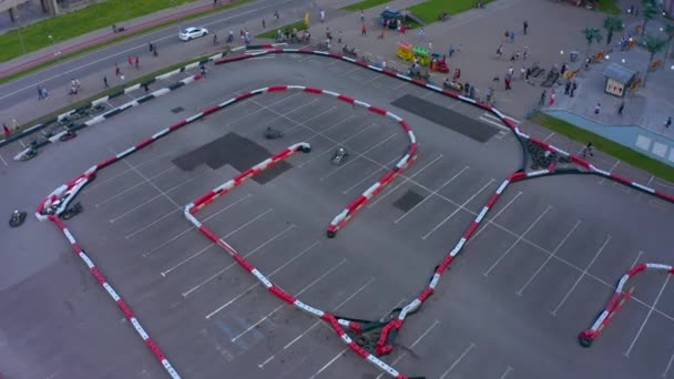 Saint Petersburg Rusia August 2020 Vedere Aeriană Top Pistei Kart — Videoclip de stoc