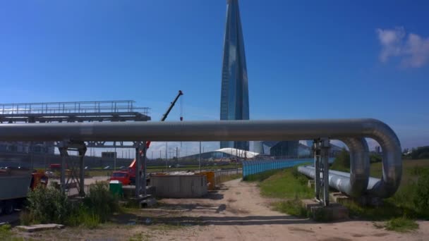 Saint Petersburg Russia Agosto 2020 Span Pipeline Vista Aerea Del — Video Stock