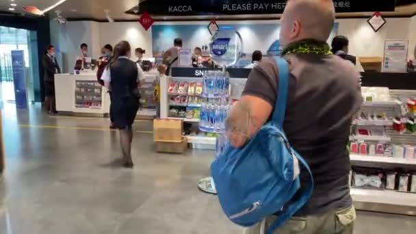 Saint Petersburg Russie Août 2020 Homme Avec Sac Dos Bleu — Video