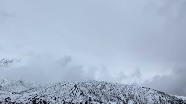 Krásné Zasněžené Kopce Sopky Centrální Kamčatky Klyuchevskoy Volcano Park Letecký — Stock video