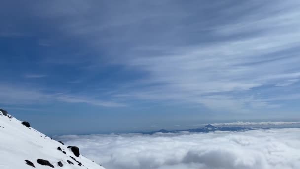 Häpnadsväckande Utsikt Från Höjd 3900 Meter Till Vulkanerna Centrala Kamchatka — Stockvideo