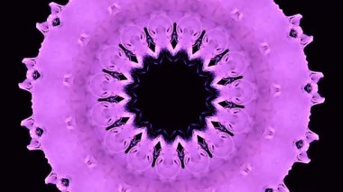 Eşsiz mor dairesel bir kaleydoskop. Detaylı mor çiçekli mandala. Düş kapanı konsepti. Gizemli bir şaman ayini. Meditasyon ve Zen