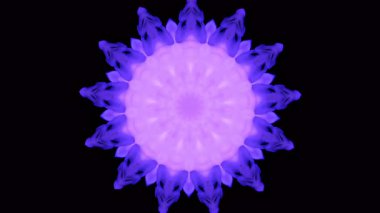 Mavi-mor meditasyon geçmişi. Düş kapanı konsepti. Ezoterizm ve okültizm. Bir şamanın ritüel dansı. Soyut hipnotik ekran koruyucu.