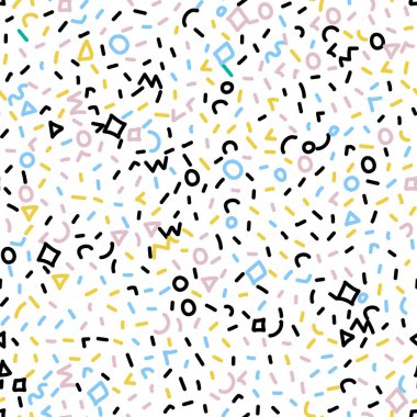 Memphis desen. Sorunsuz vintage geometrik arka plan