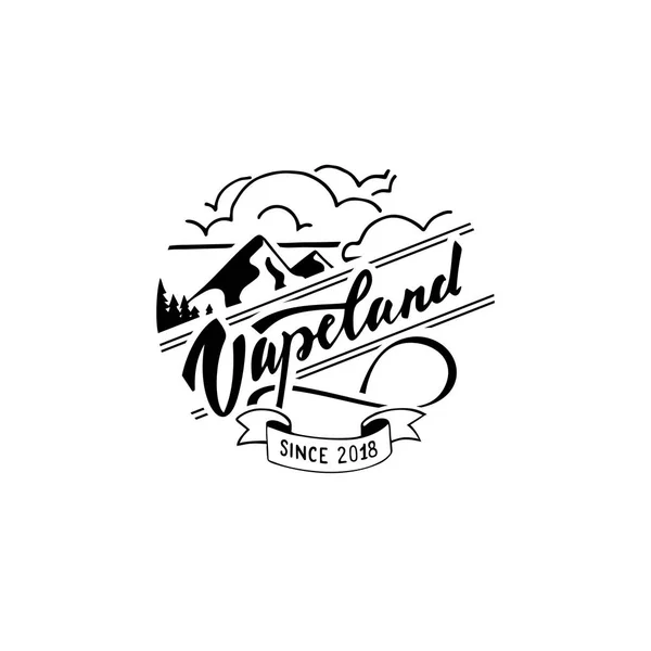 Logo tasarım yazı Vapeland. Yazdır, etiket, amblem, rozet, etiket için kullanılabilir