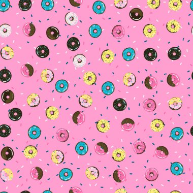 Tatlı çörek ile seamless modeli. Retro arka plan