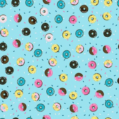 Tatlı çörek ile seamless modeli. Retro arka plan