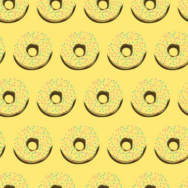 Tatlı yaz retro donuts seamless modeli. Hisse senedi vektör