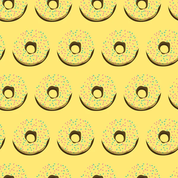 Tatlı yaz retro donuts seamless modeli. Hisse senedi vektör