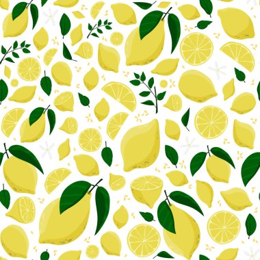 Sorunsuz limon desen. Çiçek arka plan