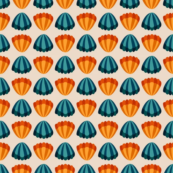 Sea shell bezešvé vzor. Vintage geometrie — Stockový vektor