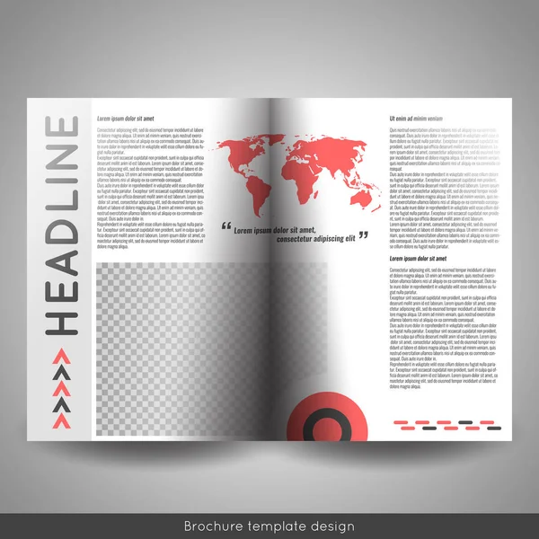 Corporate bi-fold brochure template design. Annual report, presentation, book cover or flyer. — Stock Vector