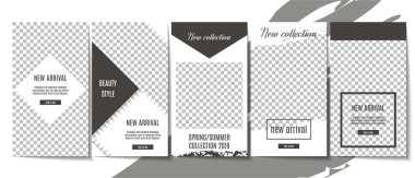 Minimalist tek renkli dizi temlate tasarım Instagram için hikayeler. Sosyal medya benzersiz içerik oluşturma. Modern beyaz arka plan