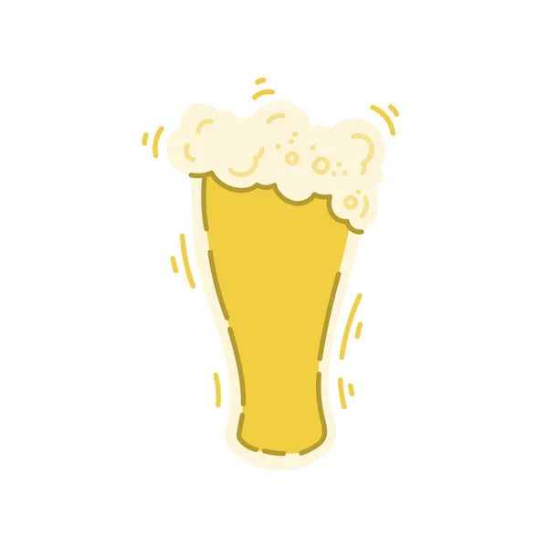 Verre de style plat de bière dessin à la main illustration pour affiche ou t-shirt impression etc. . — Image vectorielle