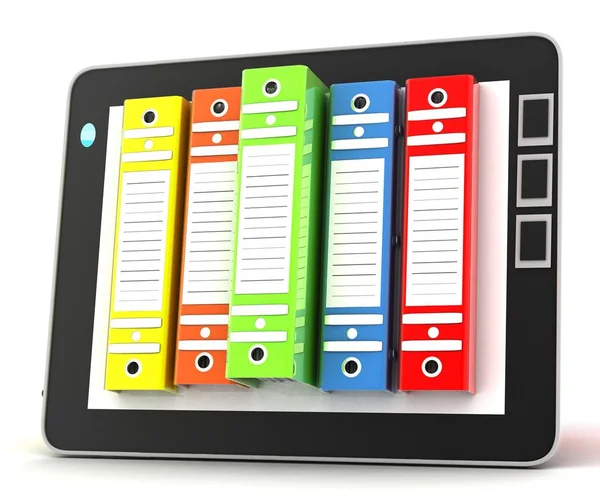 Tablet Computer Documents Folder Illustration — Stock fotografie