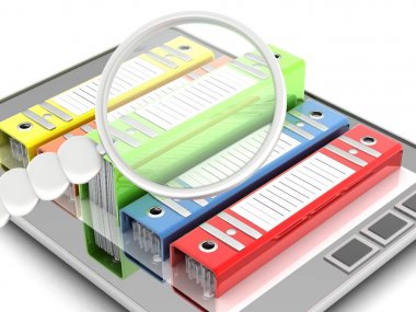 bilgisayar (belgeler klasörü.3-d İllüstrasyon.