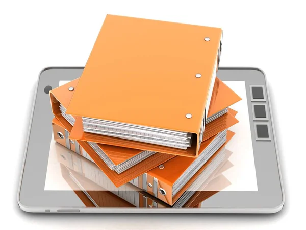 Computador Documents Folder Ilustração Render — Fotografia de Stock