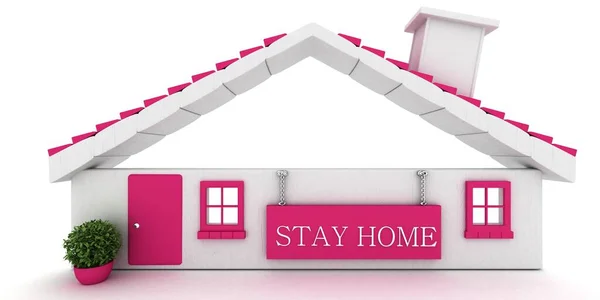 Stay Home Render Illustration — Stock Photo, Image