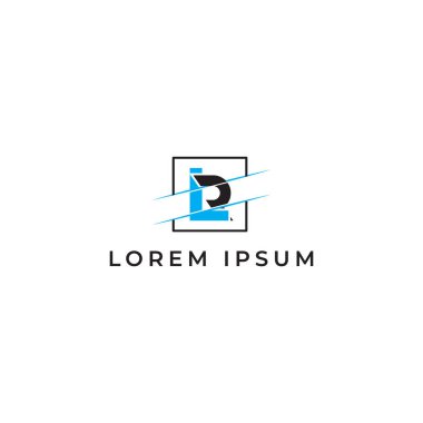 LR Letter Logo Tasarımı Mavi ve siyah renkli Modern Moda Tipografisi