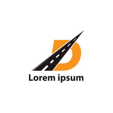D harfi yol yol logosu yaratıcı tasarım şablonu