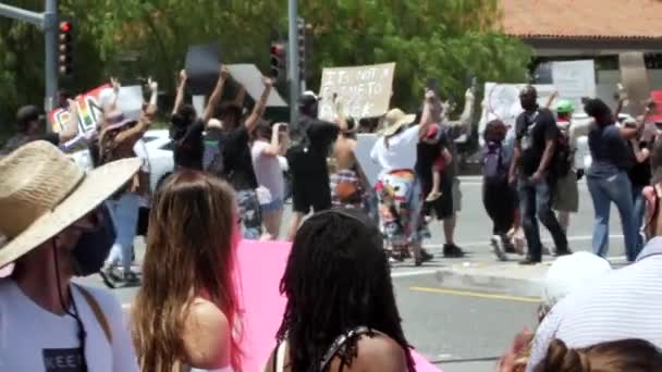 BLM protest, people holding signs in support of Black Lives Matters Royalty Free Stock Video