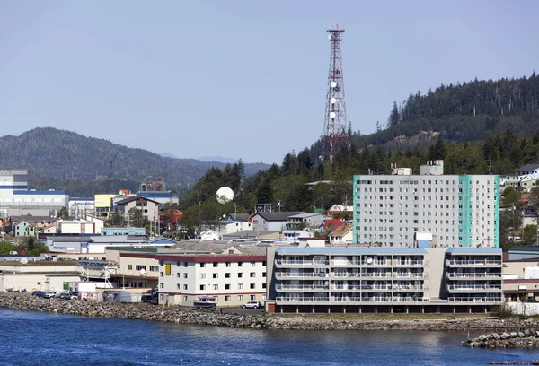 View Ketchikan Town Buildings Communication Tower Alaska — Stock Photo, Image