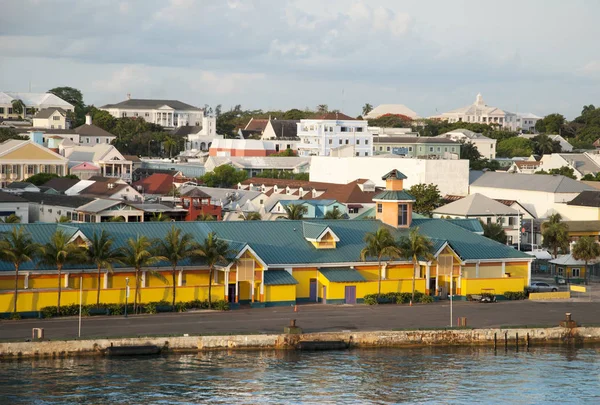 Widok Portu Miasta Nassau Centrum Miasta Zmierzchu Bahamy — Zdjęcie stockowe