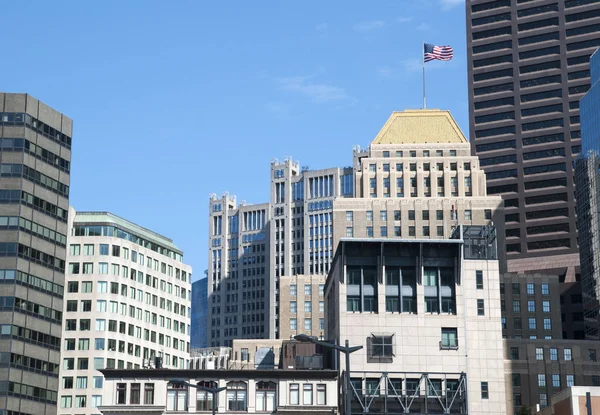 Die Silhouette Moderner Gebäude Boston Downtown Massachusetts — Stockfoto