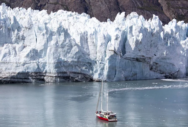Egyre Közelebb Szélén Gleccser Glacier Bay Nemzeti Park Alaszka Yacht — Stock Fotó