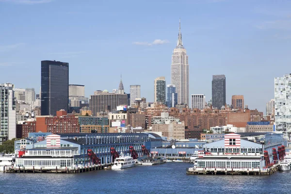 View Piers Hudson River Manhattan Island West Midtown New York — Stock Photo, Image