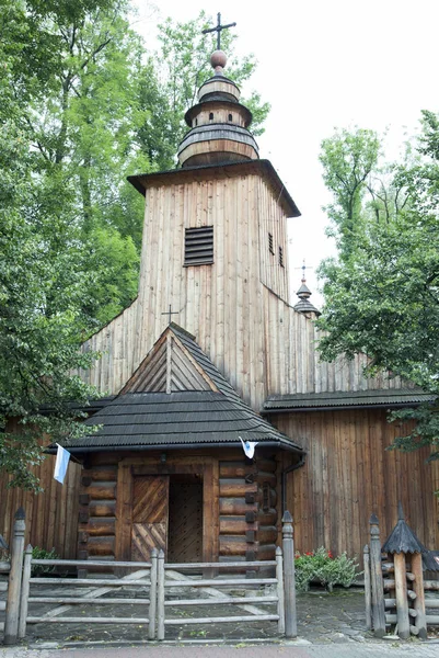 Традиционная Деревянная Католическая Церковь Городе Курорте Закопане Польша — стоковое фото