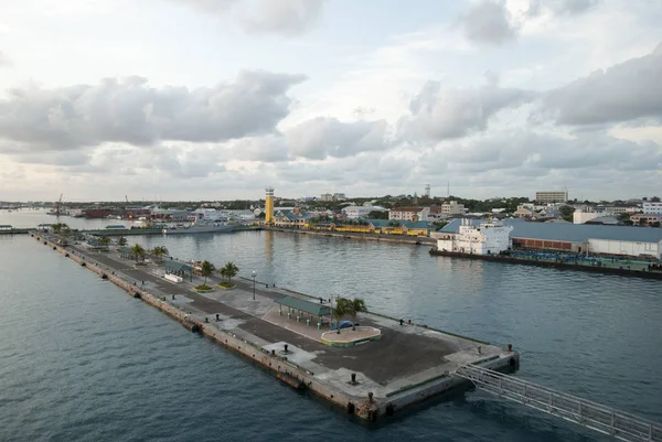 Vista Puerto Vacío Ciudad Nassau Después Puesta Del Sol Bahamas —  Fotos de Stock