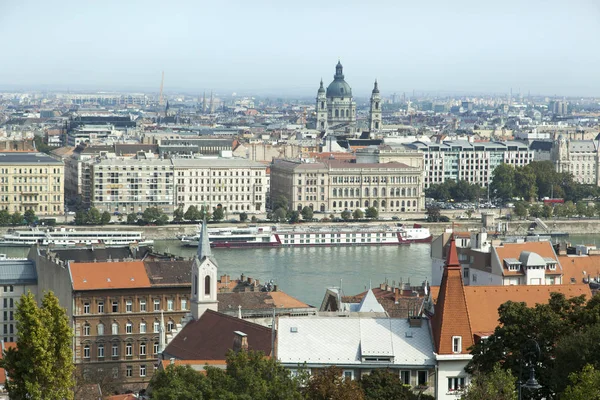 Vista Del Río Danubio Transporte Centro Budapest Hungría — Foto de Stock