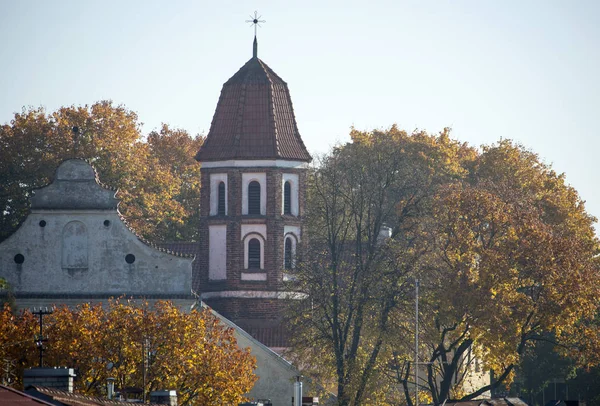 Die Turmspitze Der Gotischen Kirche Michael Aus Dem Jahrhundert Die — Stockfoto