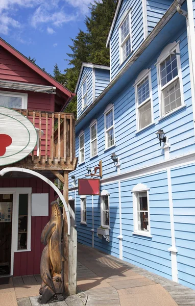 Historic Creek Street Full Wooden Houses Ketchikan Town Alaska — Stock Photo, Image