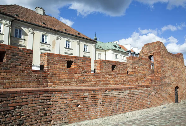 Muralla Histórica Que Separa Casco Antiguo Los Nuevos Barrios Varsovia — Foto de Stock